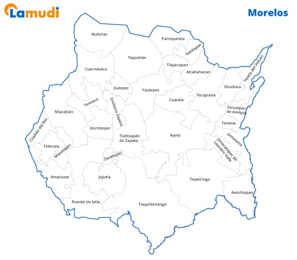 Mapa De Morelos Con Municipios Y División Territorial Lamudi