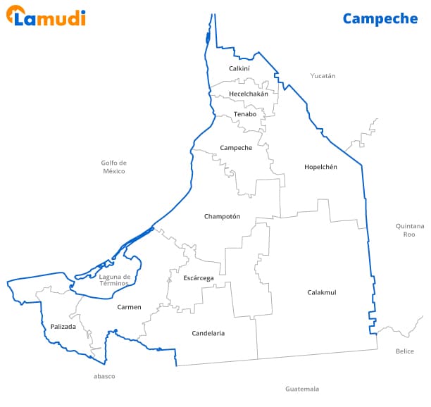 Mapa de Campeche