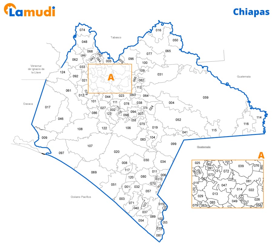 mapa de Chiapas