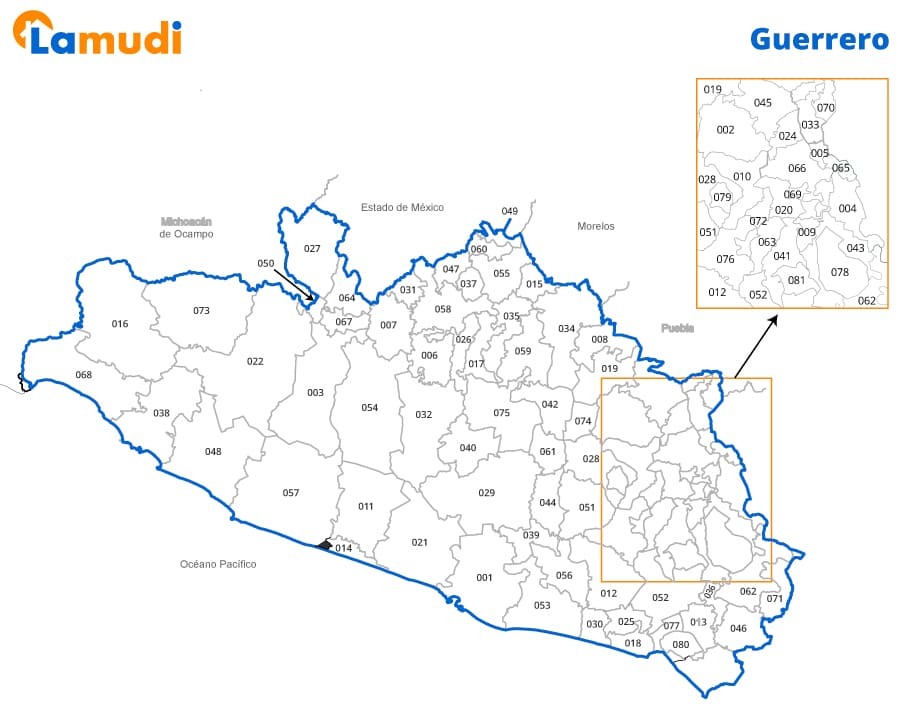 Mapa de Guerrero