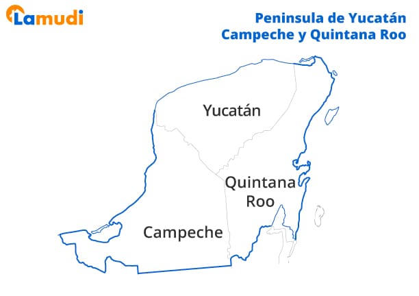 Mapa de la Península de Yucatán