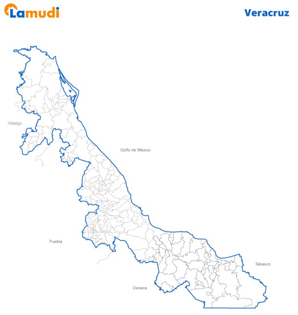 Mapa de Veracruz sin nombres
