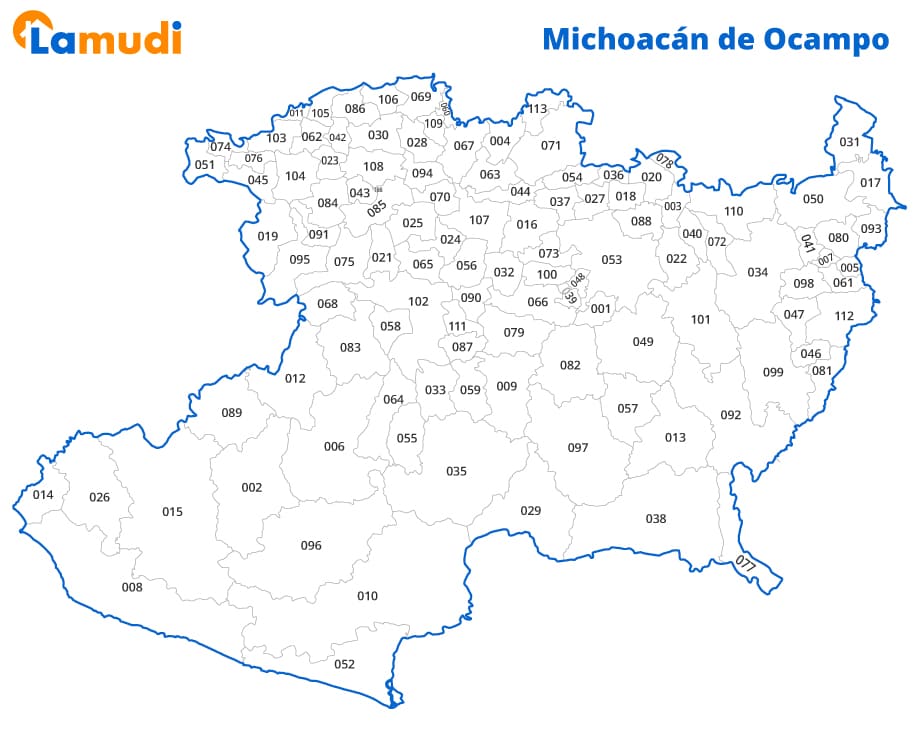 Mapa de Michoacán de Ocampo